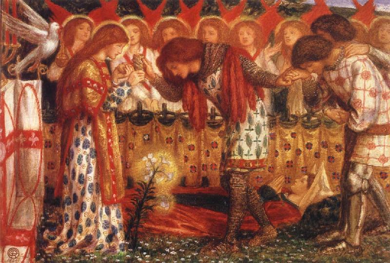 Dante Gabriel Rossetti Sir Bors and Sir Percival were Fed with the Sanct Grael oil painting picture